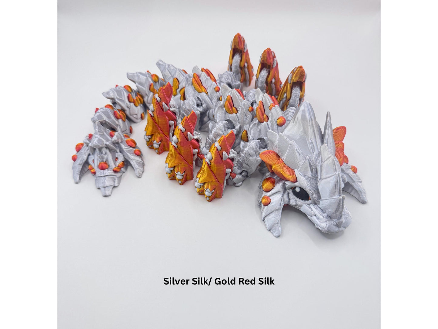 3D Printed Dragon Figurine, Baby Dune Articulated Scorpion Desk Decor, Multicolor