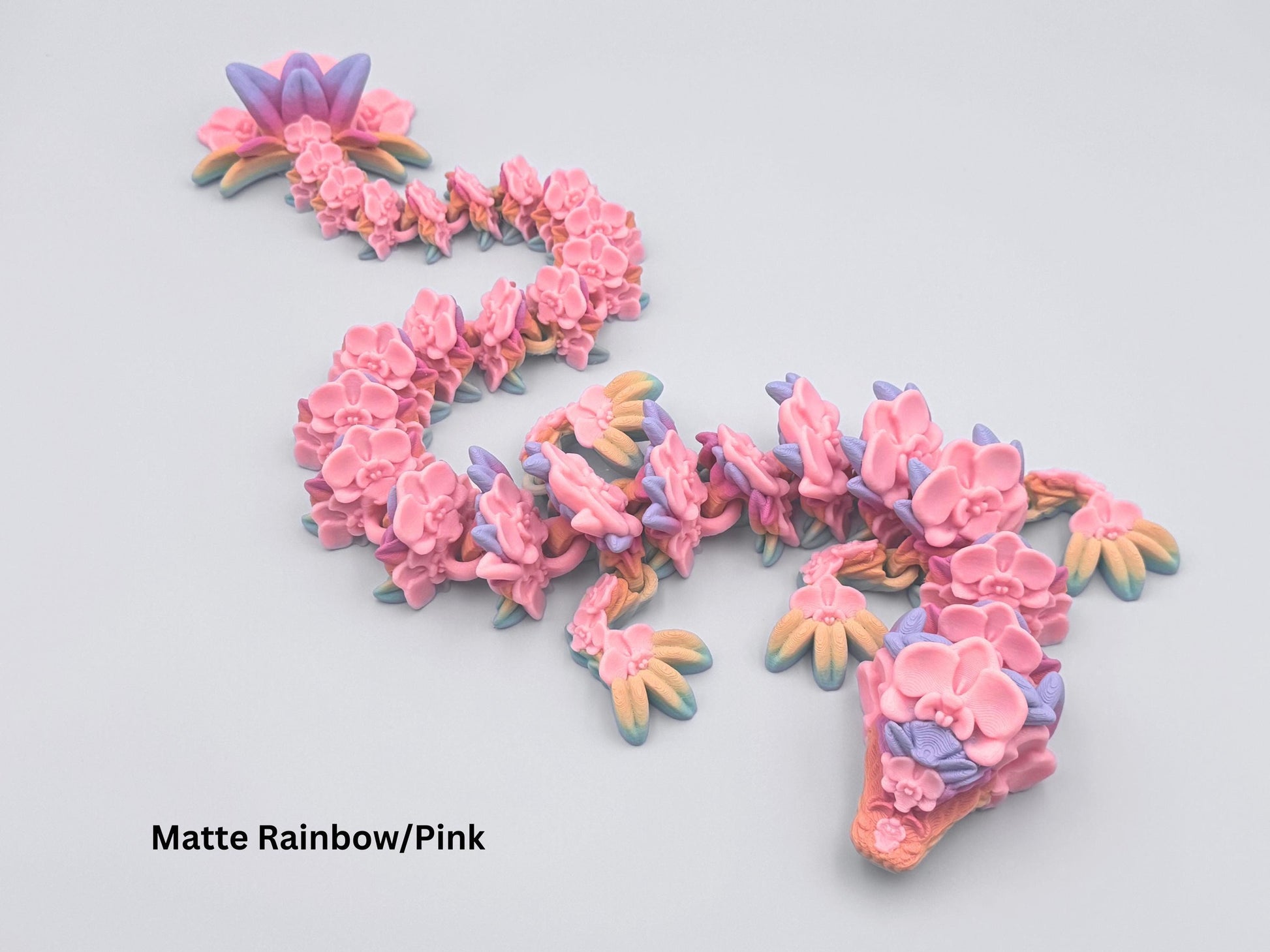 Orchid Dragon, 3D Printed Articulated Figure, Floral Display
