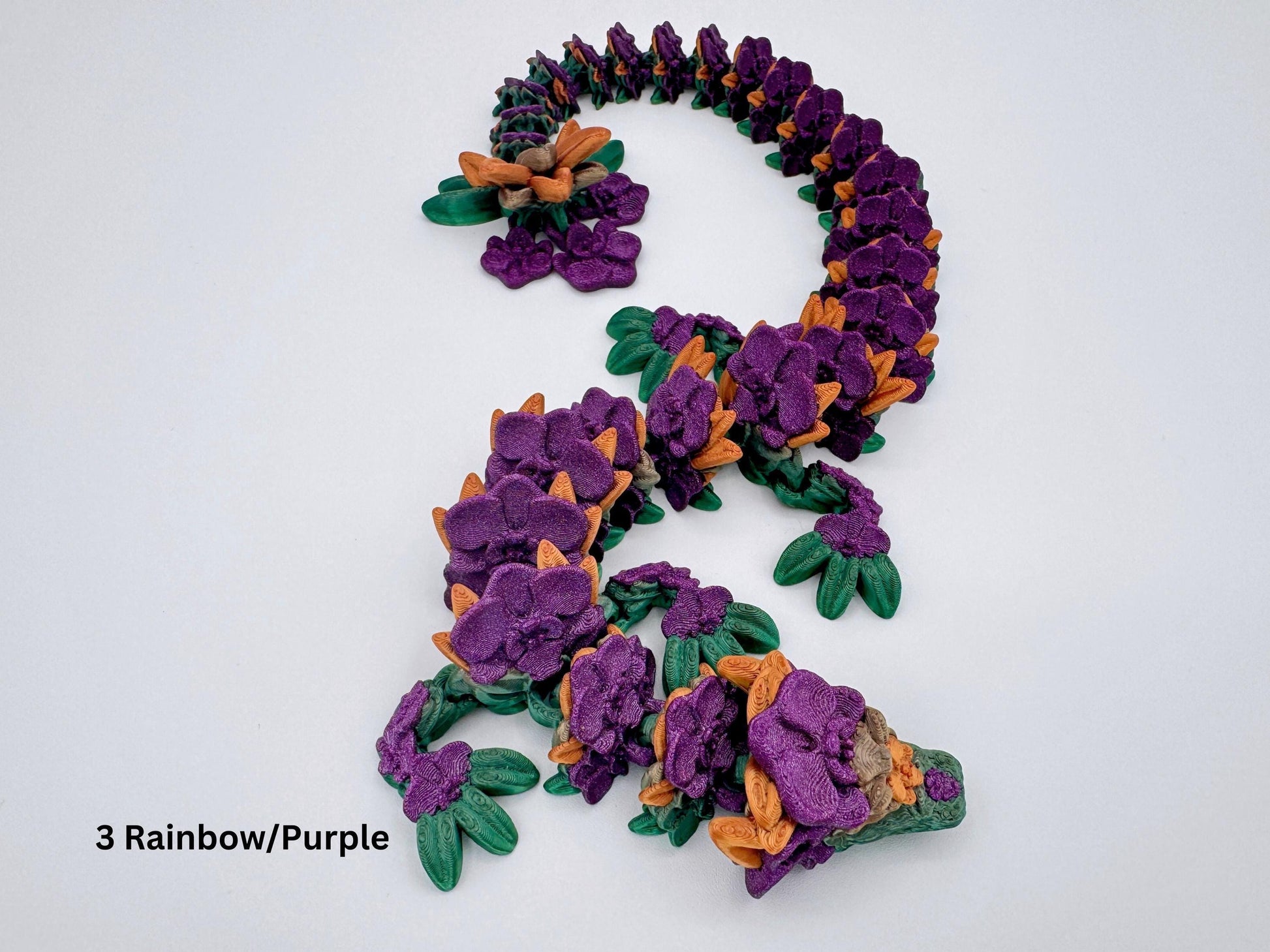 Orchid Dragon, 3D Printed Articulated Figure, Floral Display