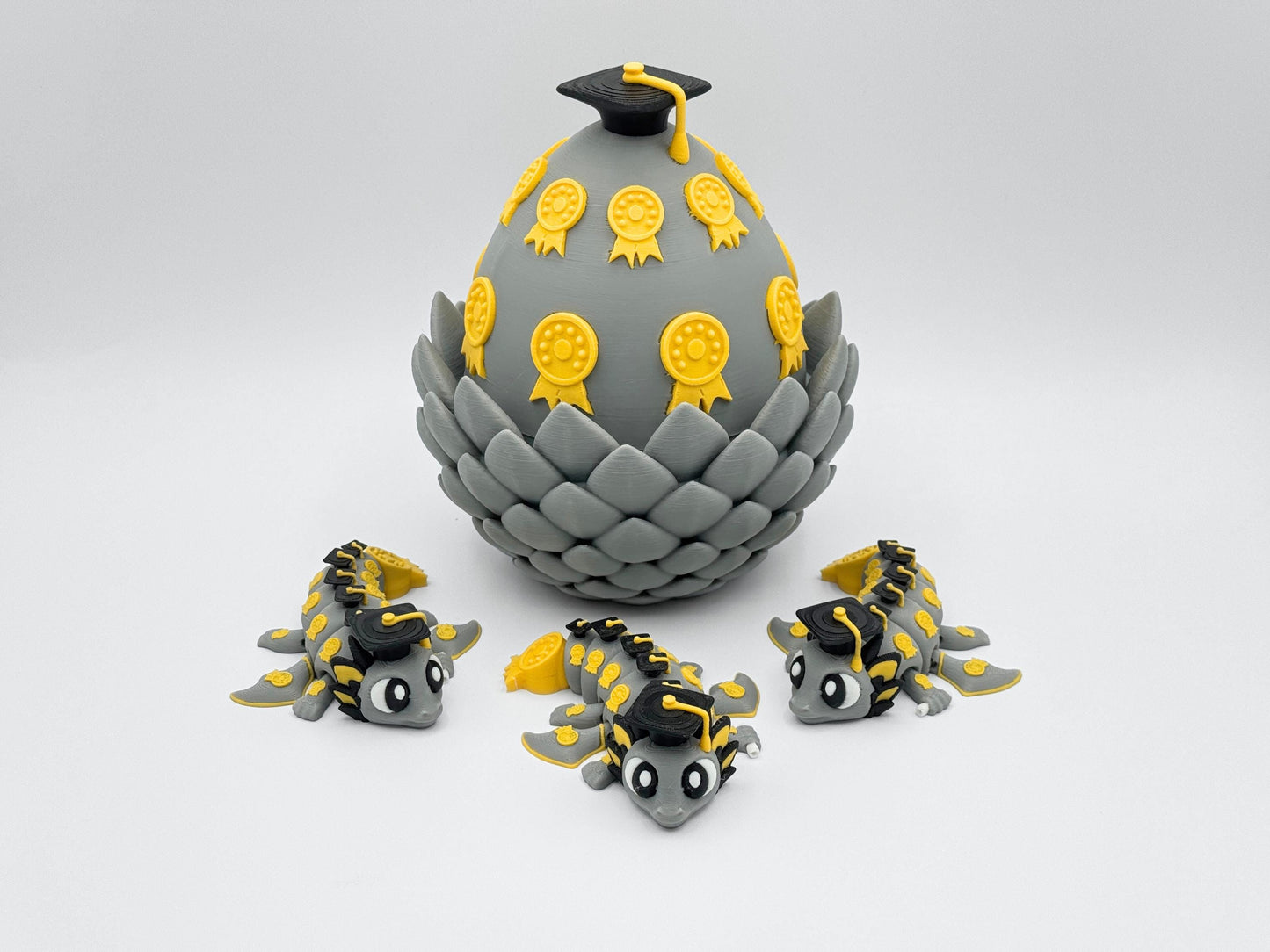 3D Printed Articulated Dragon Egg, Graduation Table Centerpiece Decor