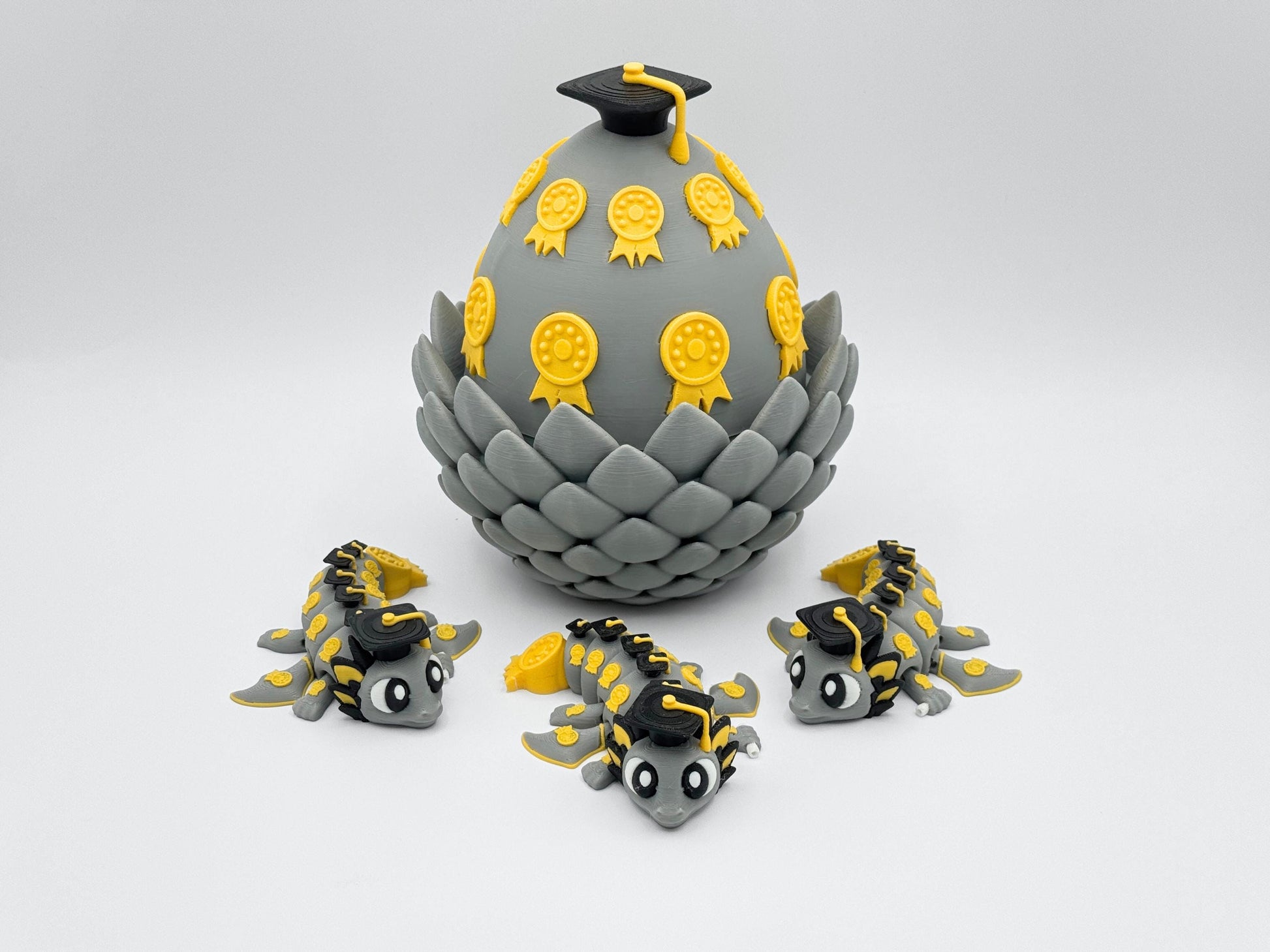 3D Printed Articulated Dragon Egg, Graduation Table Centerpiece Decor