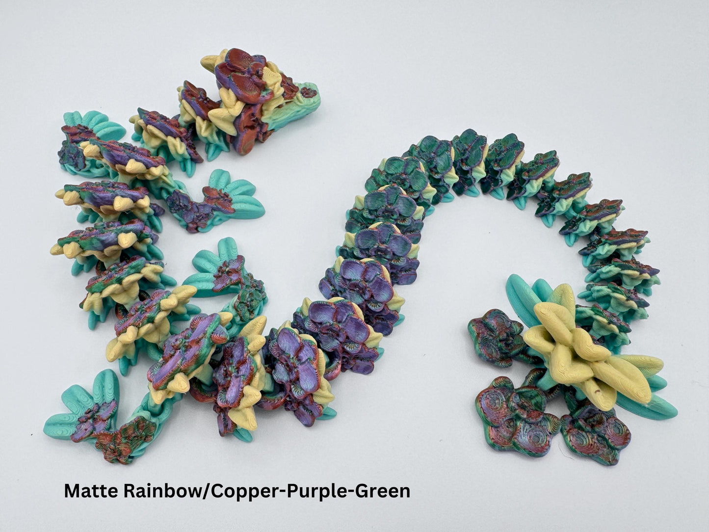 Orchid Dragon, 3D Printed Articulated Figure, Floral Display