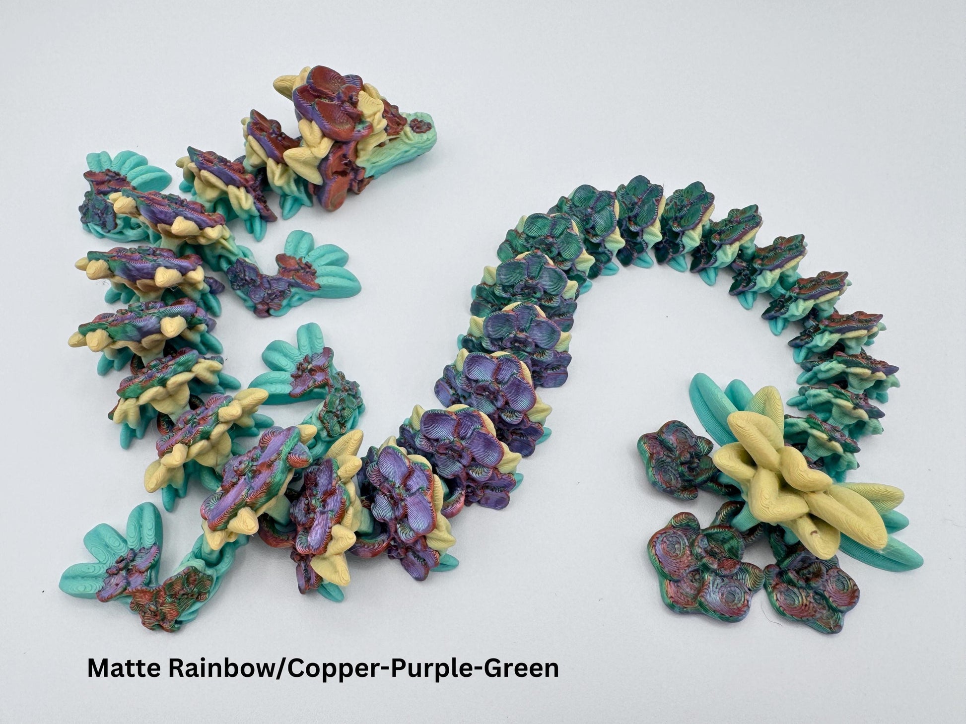 Orchid Dragon, 3D Printed Articulated Figure, Floral Display