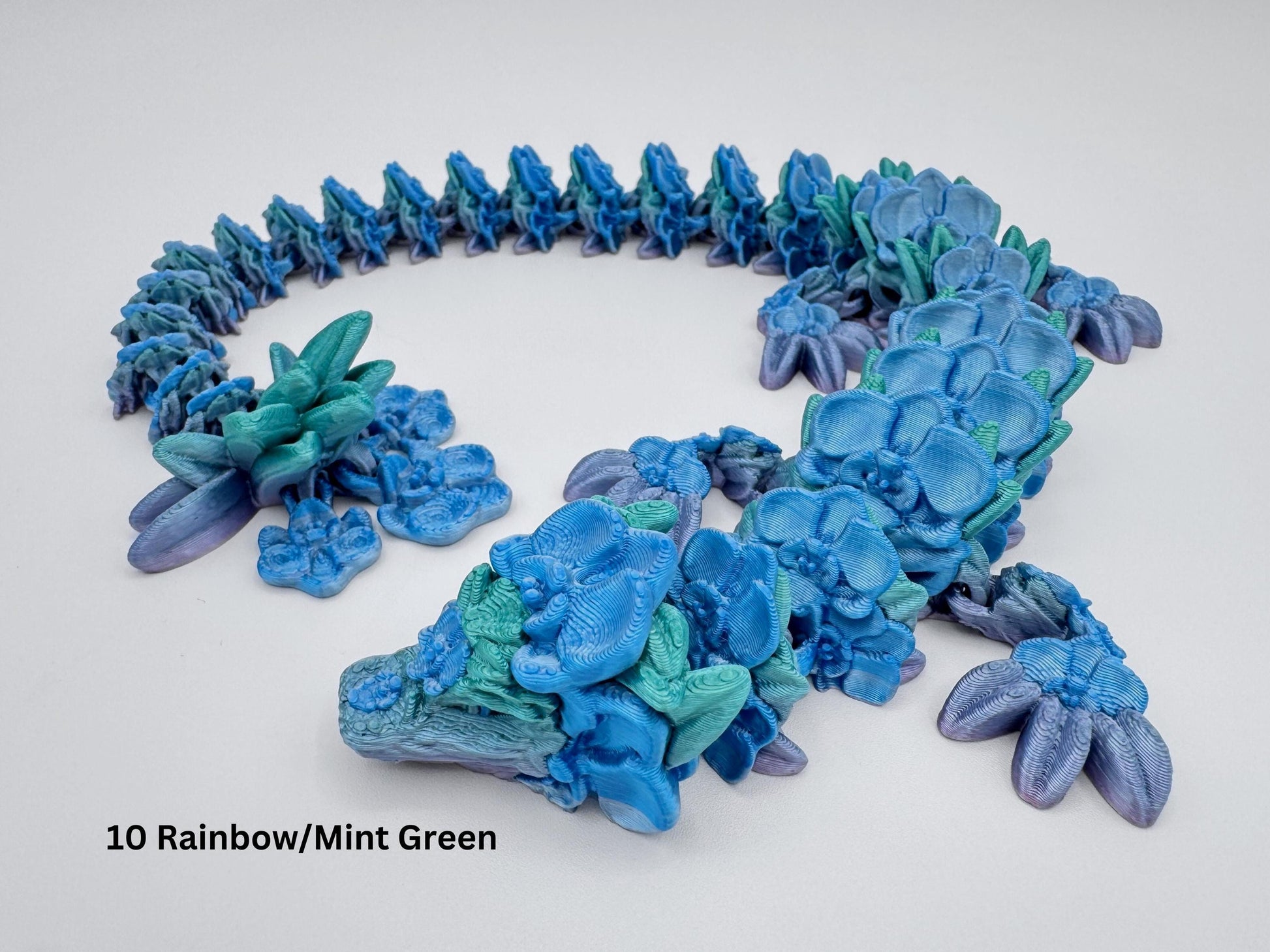 Orchid Dragon, 3D Printed Articulated Figure, Floral Display
