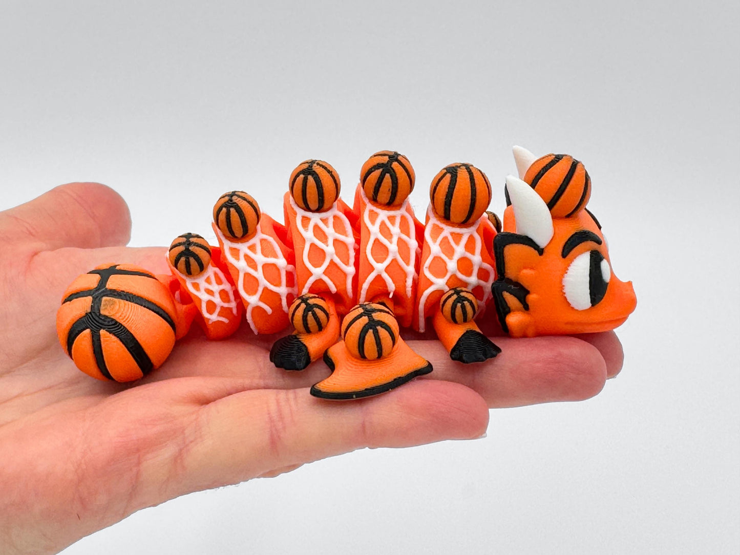 Basketball Dragon Egg, 3D Printed Articulated Sports Desk Decor