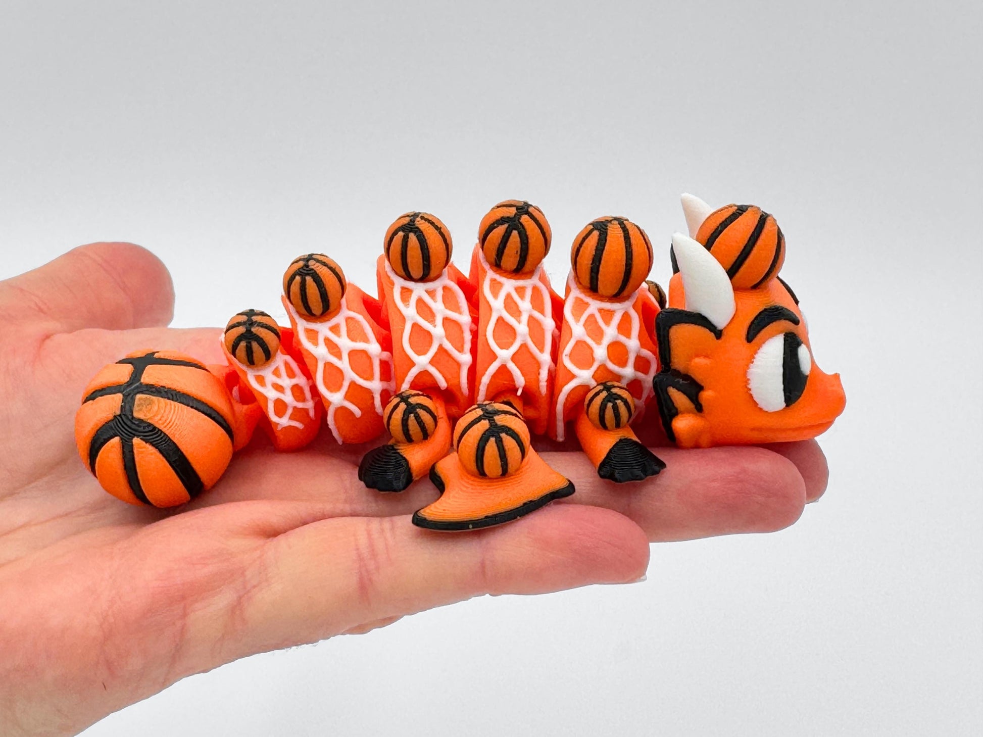 Basketball Dragon Egg, 3D Printed Articulated Sports Desk Decor