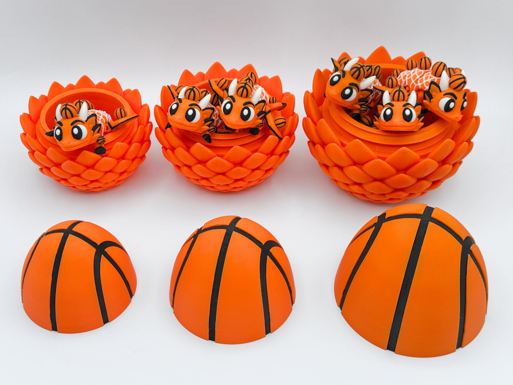 Basketball Dragon Egg, 3D Printed Articulated Sports Desk Decor