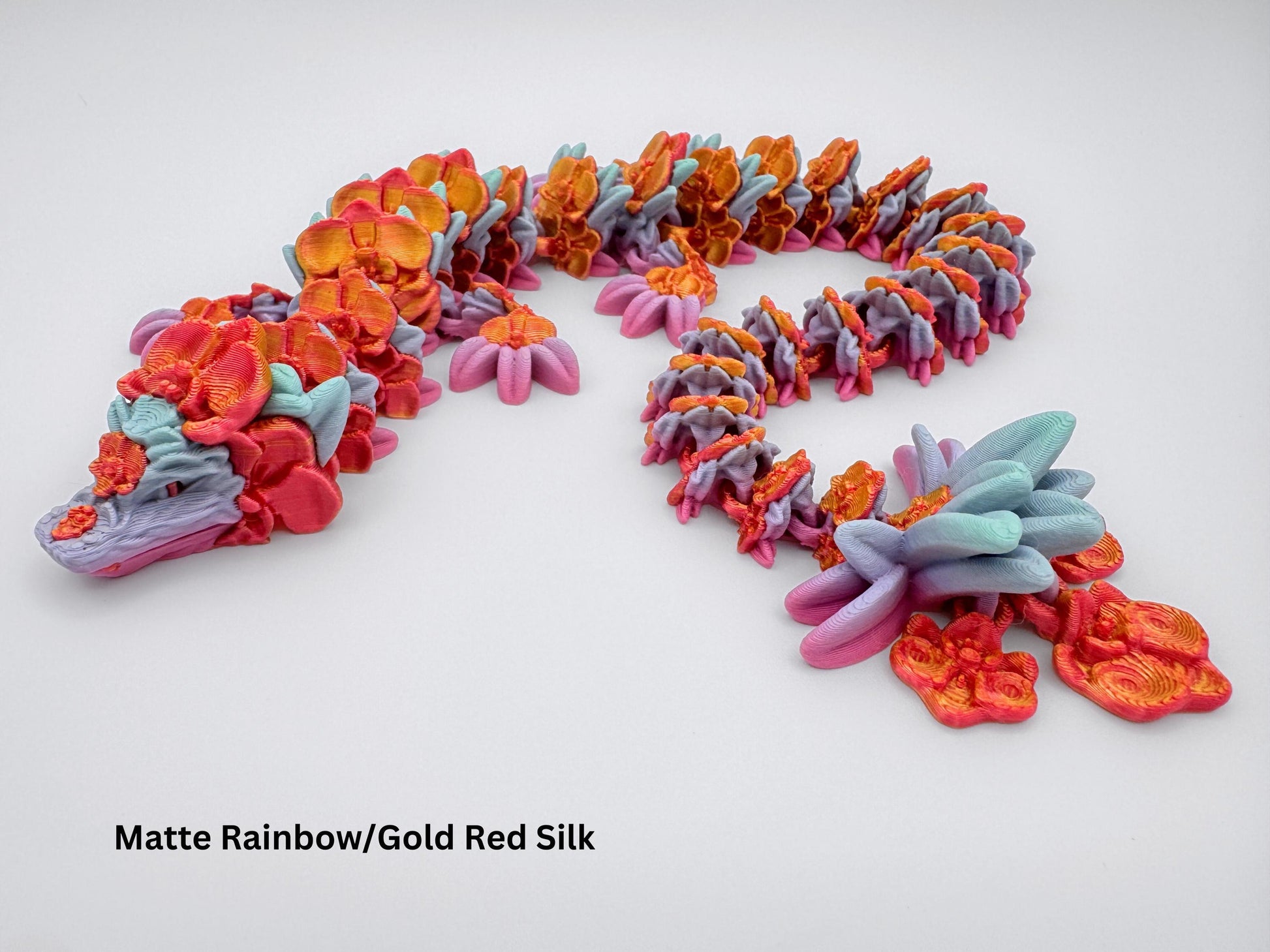 Orchid Dragon, 3D Printed Articulated Figure, Floral Display