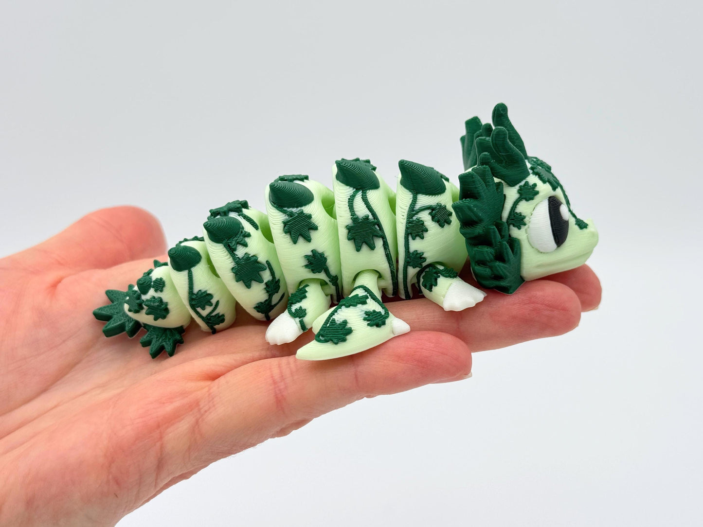 Cannabis Dragon Egg 3D Printed Articulated Figurine Set, Pot Leaf Shelf Decor