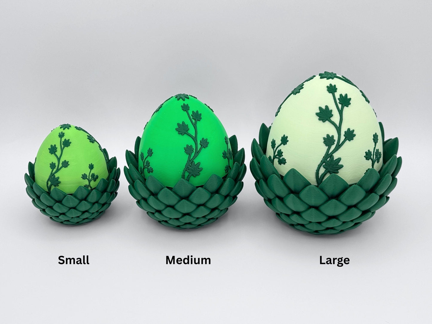Cannabis Dragon Egg 3D Printed Articulated Figurine Set, Pot Leaf Shelf Decor