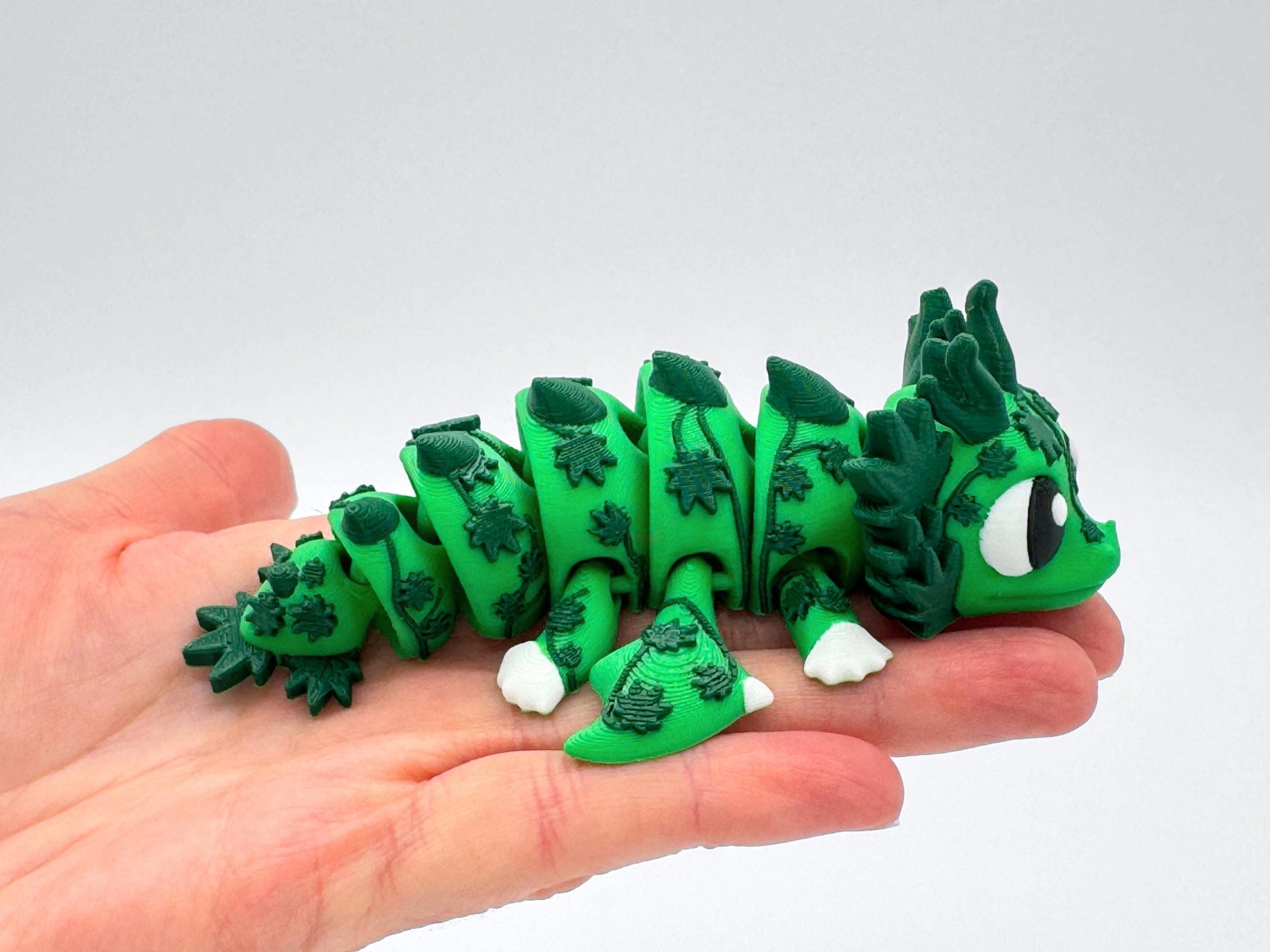 Cannabis Dragon Egg 3D Printed Articulated Figurine Set, Pot Leaf Shelf Decor