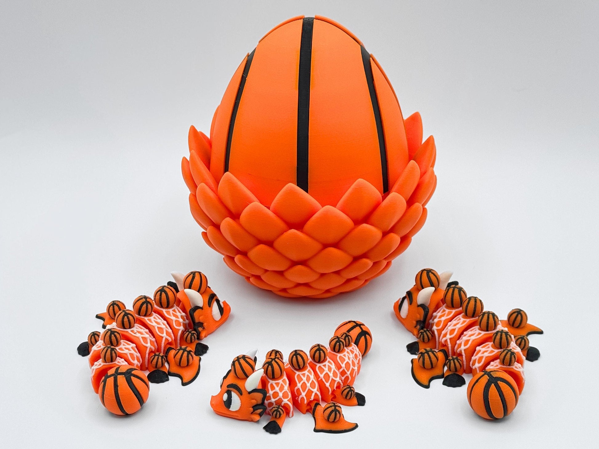 Basketball Dragon Egg, 3D Printed Articulated Sports Desk Decor