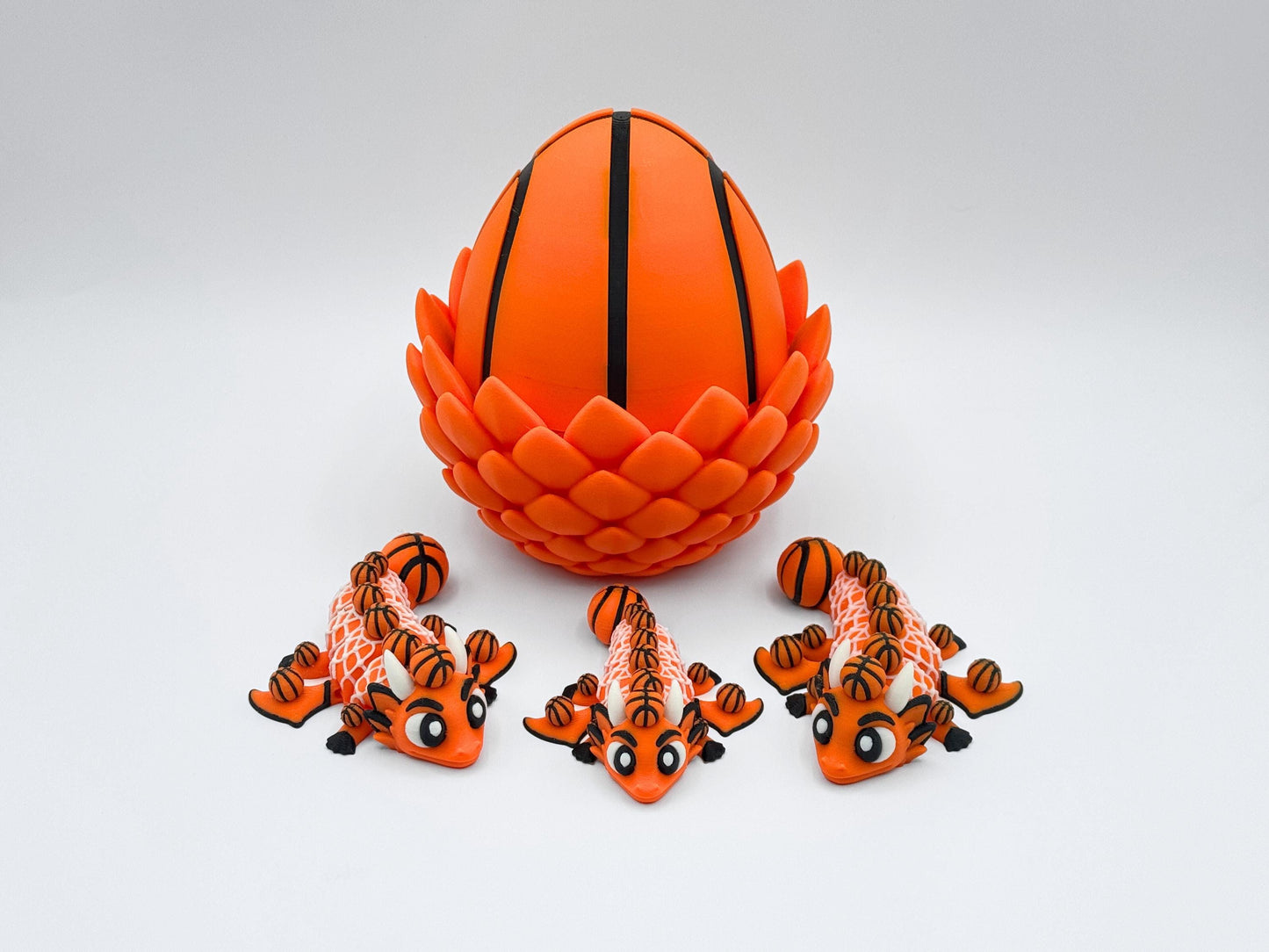 Basketball Dragon Egg, 3D Printed Articulated Sports Desk Decor