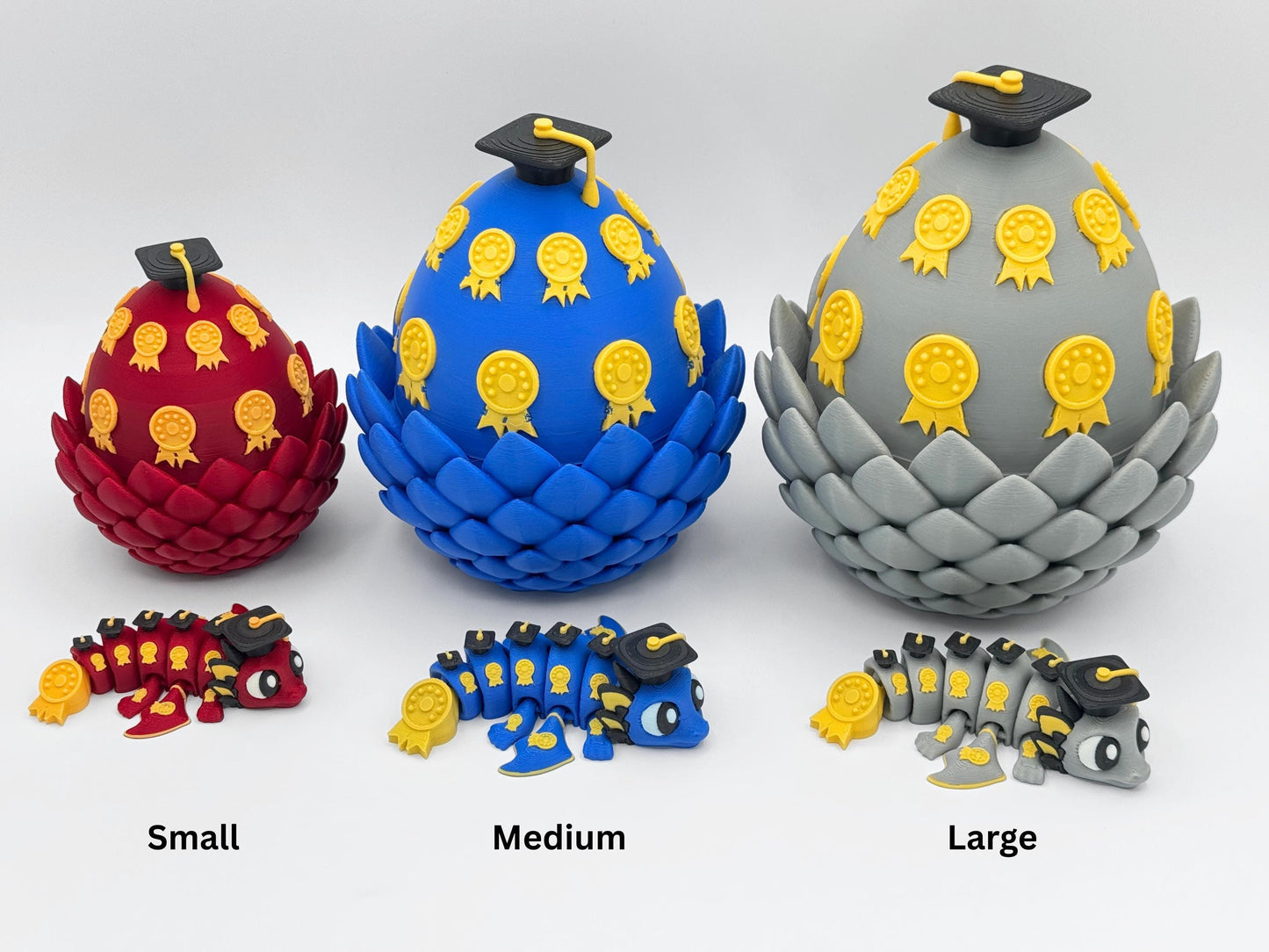3D Printed Articulated Dragon Egg, Graduation Table Centerpiece Decor