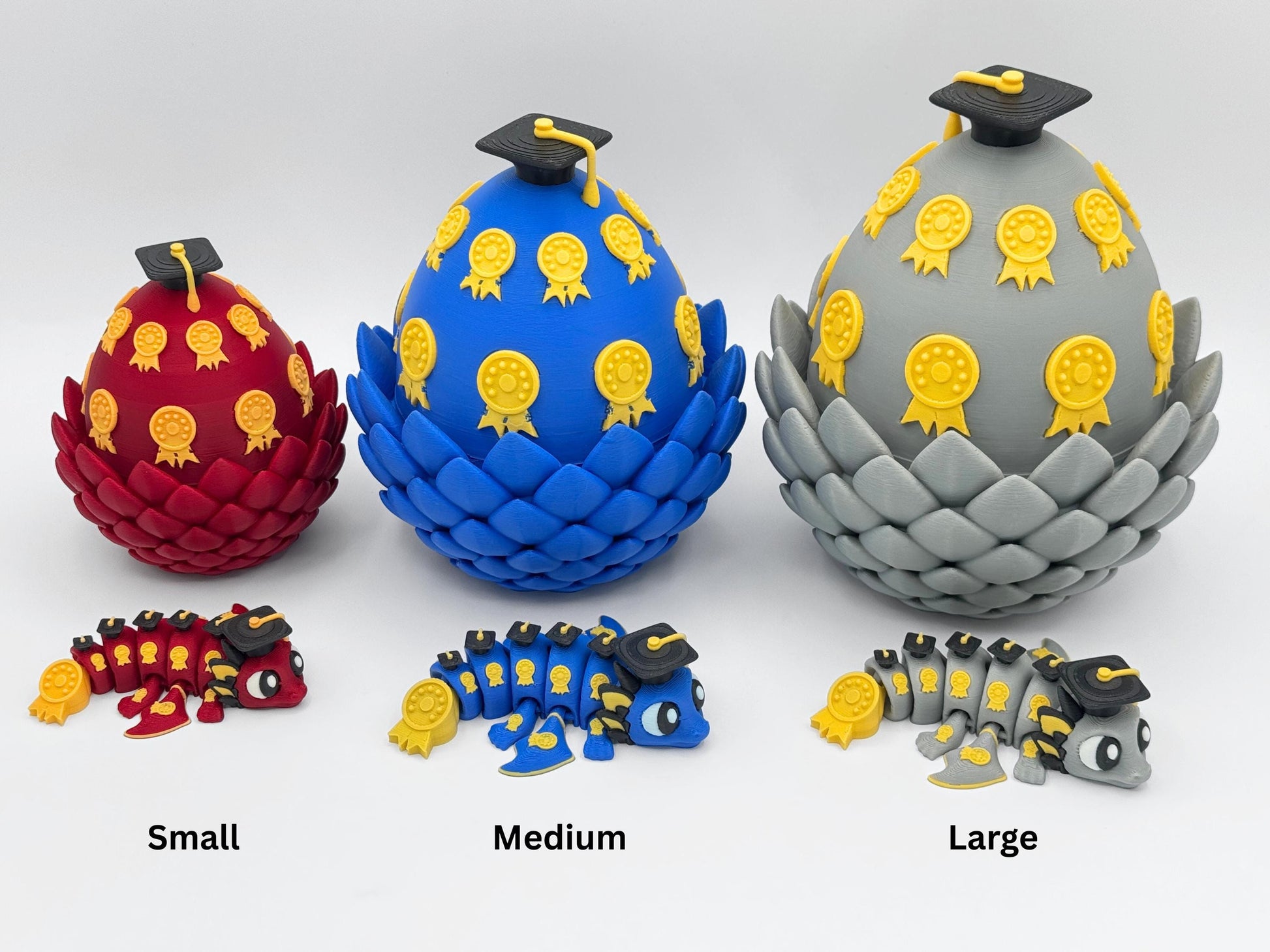 3D Printed Articulated Dragon Egg, Graduation Table Centerpiece Decor