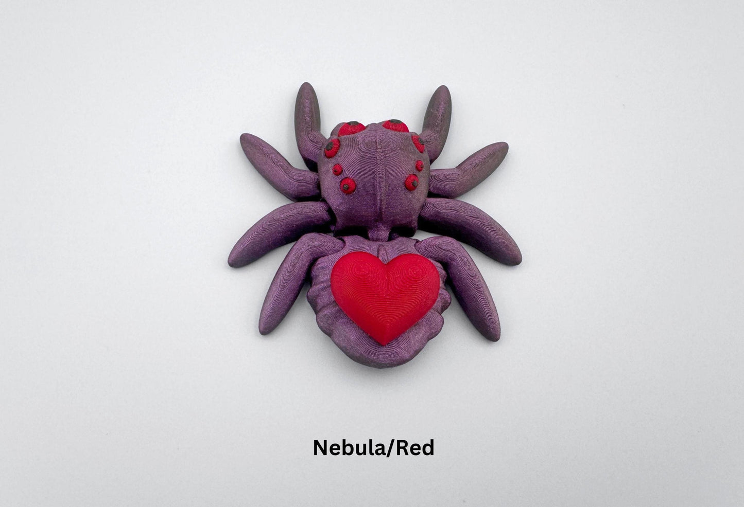 Red Heart Spider 3D Printed Figure, Shelf and Desk Decor