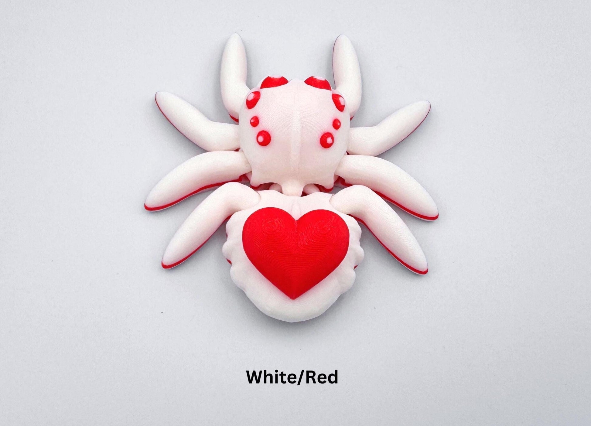 Red Heart Spider 3D Printed Figure, Shelf and Desk Decor