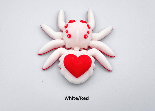 Red Heart Spider 3D Printed Figure, Shelf and Desk Decor
