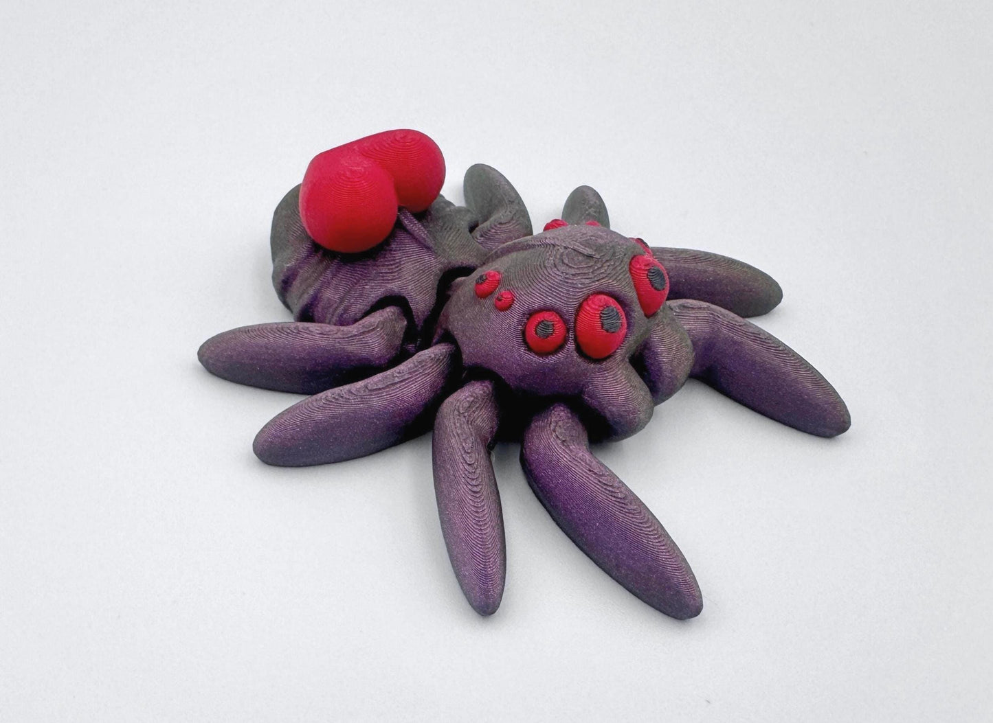 Red Heart Spider 3D Printed Figure, Shelf and Desk Decor