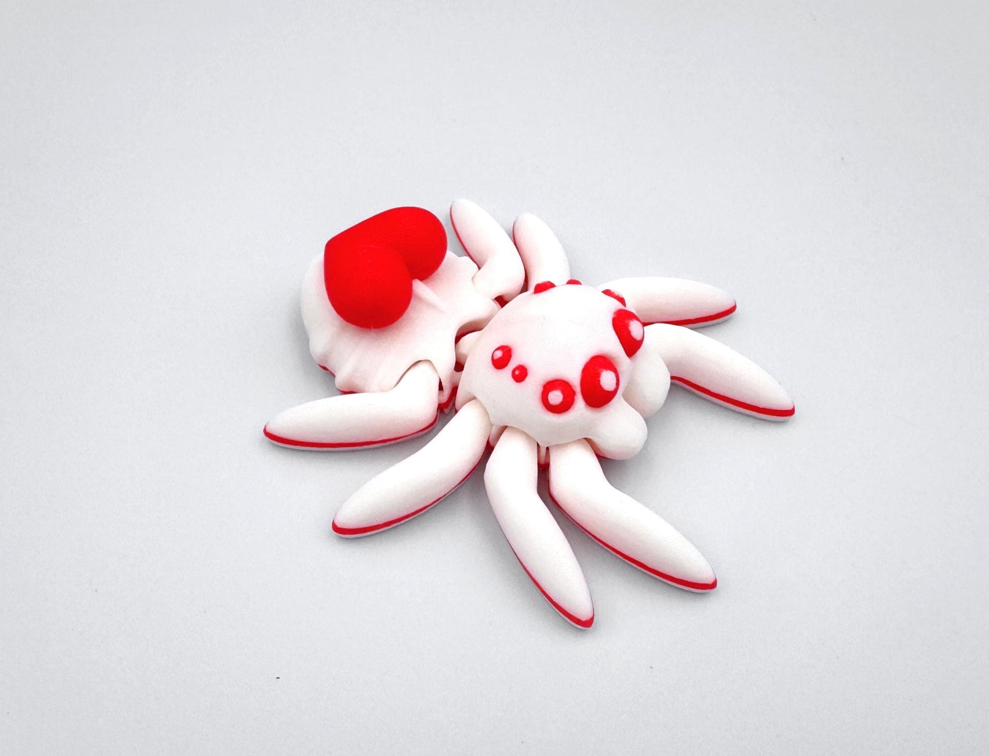 Red Heart Spider 3D Printed Figure, Shelf and Desk Decor
