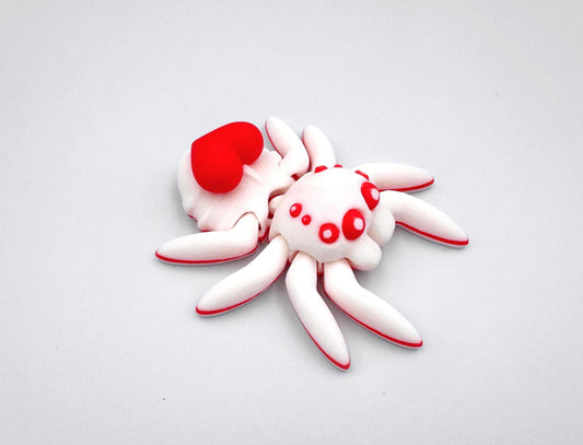Red Heart Spider 3D Printed Figure, Shelf and Desk Decor