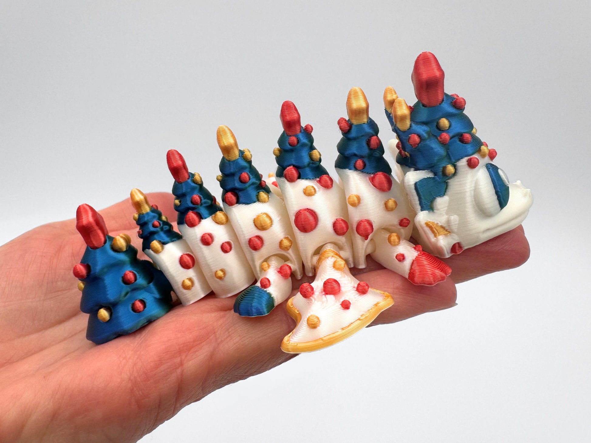 3D Printed Christmas Dragon with Egg, Holiday Tabletop Decor Winter Centerpiece